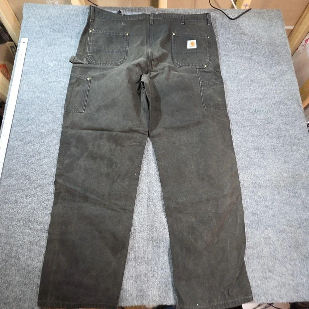 Carhartt B01 Pants Mens 36x34 Black Canvas Double Front Carpenter Workwear USA